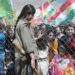 Koerdische Guerillaxtrijder van de PKK in 2014.