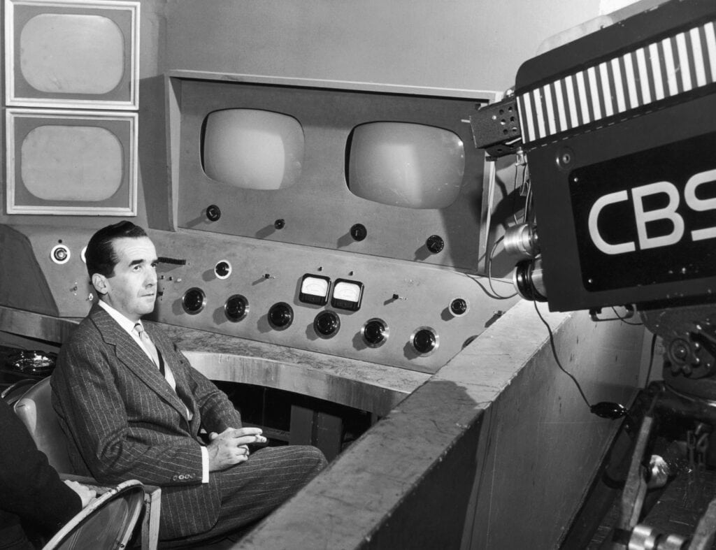 Ed Murrow in de studio van CBS
