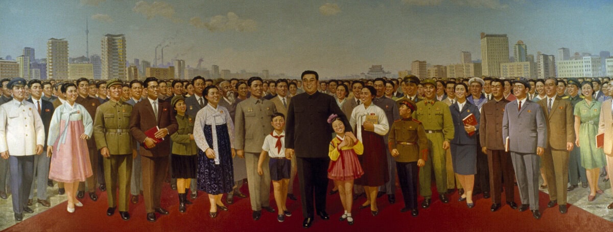 Kim Il Sung in de menigte