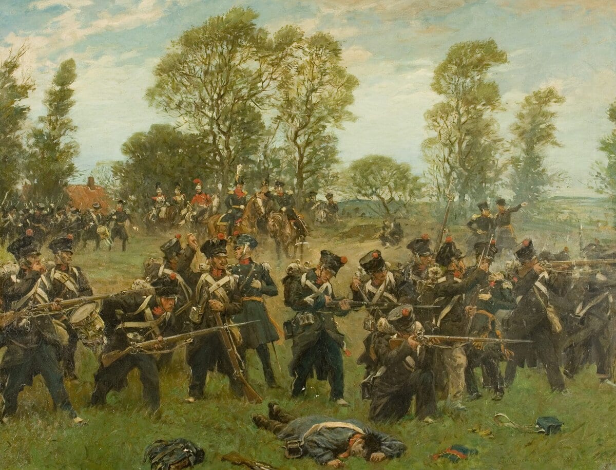 Nederlandse schutters in de slag bij Houthalen