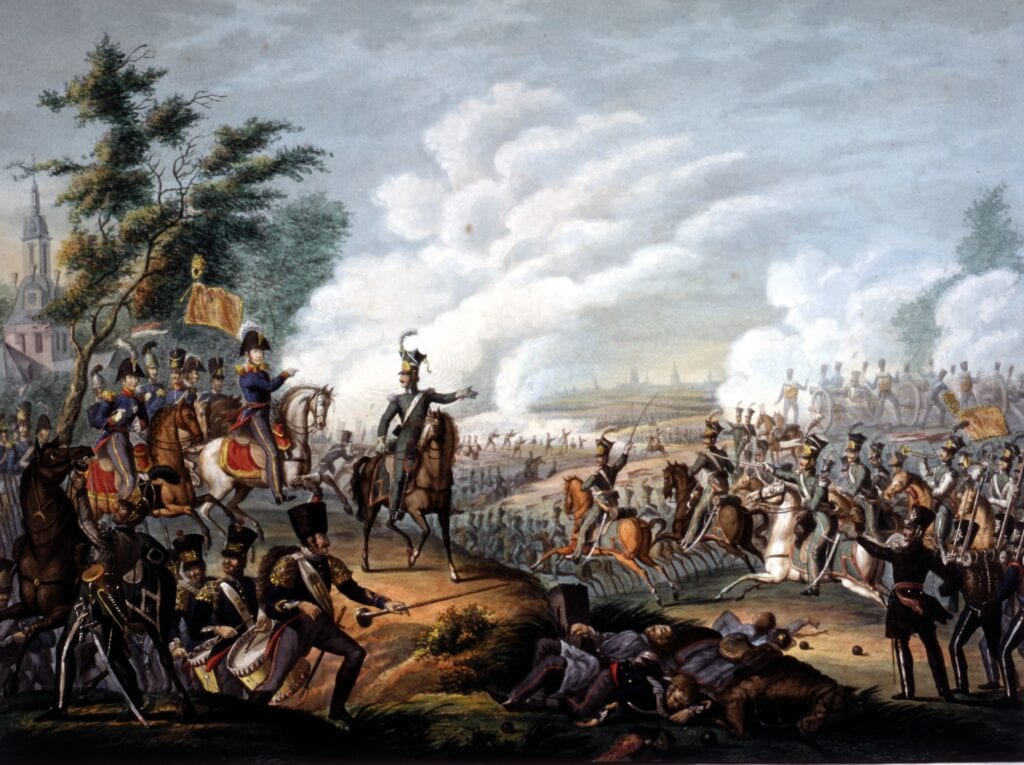 De kroonprins en prins Frederik zegevieren bij Leuven