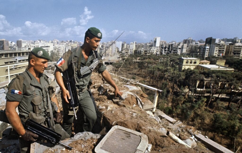 Franse vredestroepen in West-Beiroet, 26 augustus 1982.