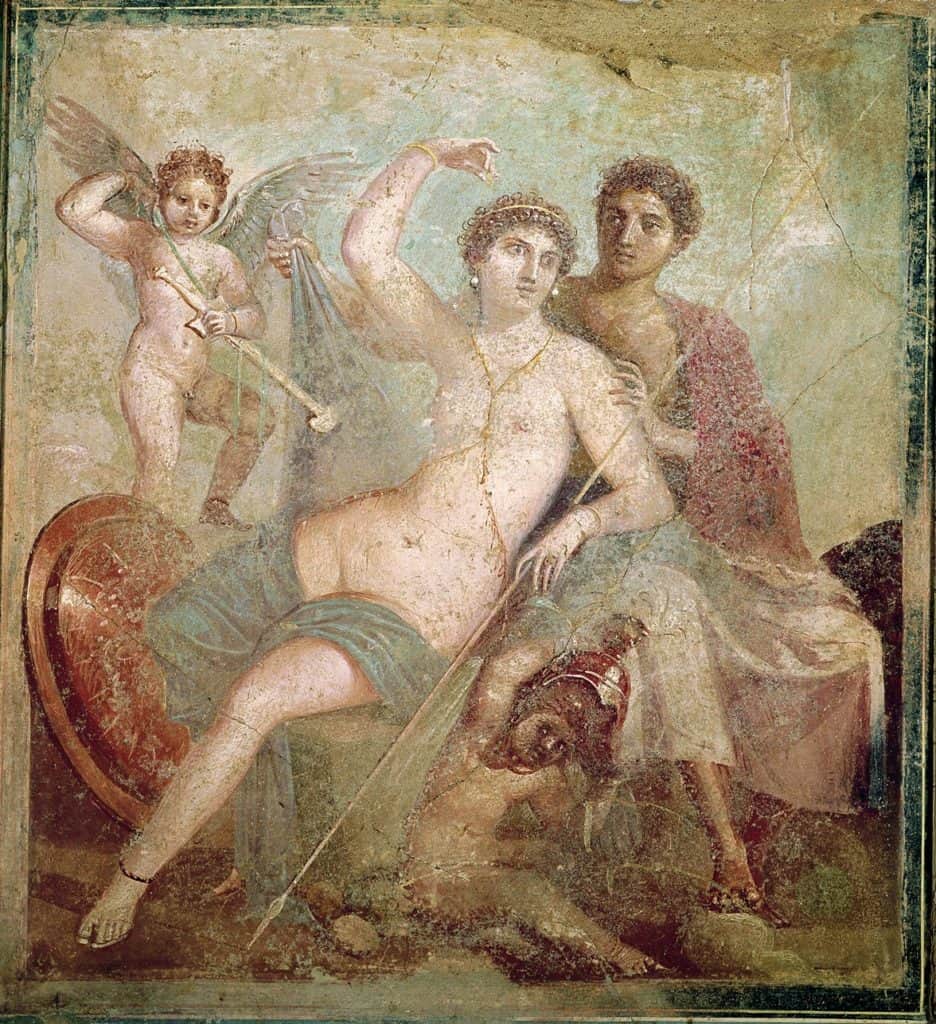 Romeinse afbeelding van Mars en Venus.