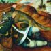 Een agressieve wolf. Geschilderd door Pieter Bruegel de Jonge.