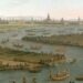 Zicht op Ayutthaya aan de Menam-rivier. Schilderij door Antonio Joli, circa 1750.