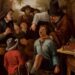 Op een schilderij van Jan Steen wordt een jongen flink onder handen genomen door een tanden trekker, 1651