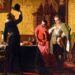 'Valse Dimitri' legt een eed van trouw af aan koning Sigismund III. Schilderij door Nikolai Nevrev, 1874.