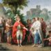 Popilius Laenas probeert Antiochius IV te overtuigen