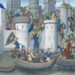 Kruisvaarders veroveren Constantinopel. Vijftiende-eeuwse miniatuur uit een kroniek door David Aubert.