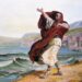 Demosthenes oefent zijn stem aan de kust. Kopie van een schilderij door Jean-Jules-Antoine Lecomte du Noüy, 1870.