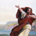 Demosthenes oefent zijn stem aan de kust. Kopie van een schilderij door Jean-Jules-Antoine Lecomte du Noüy, 1870.