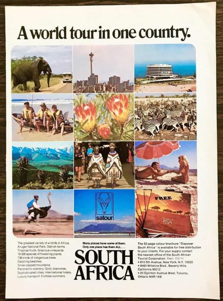 Zuid-Afrika reclame in tijdschrift