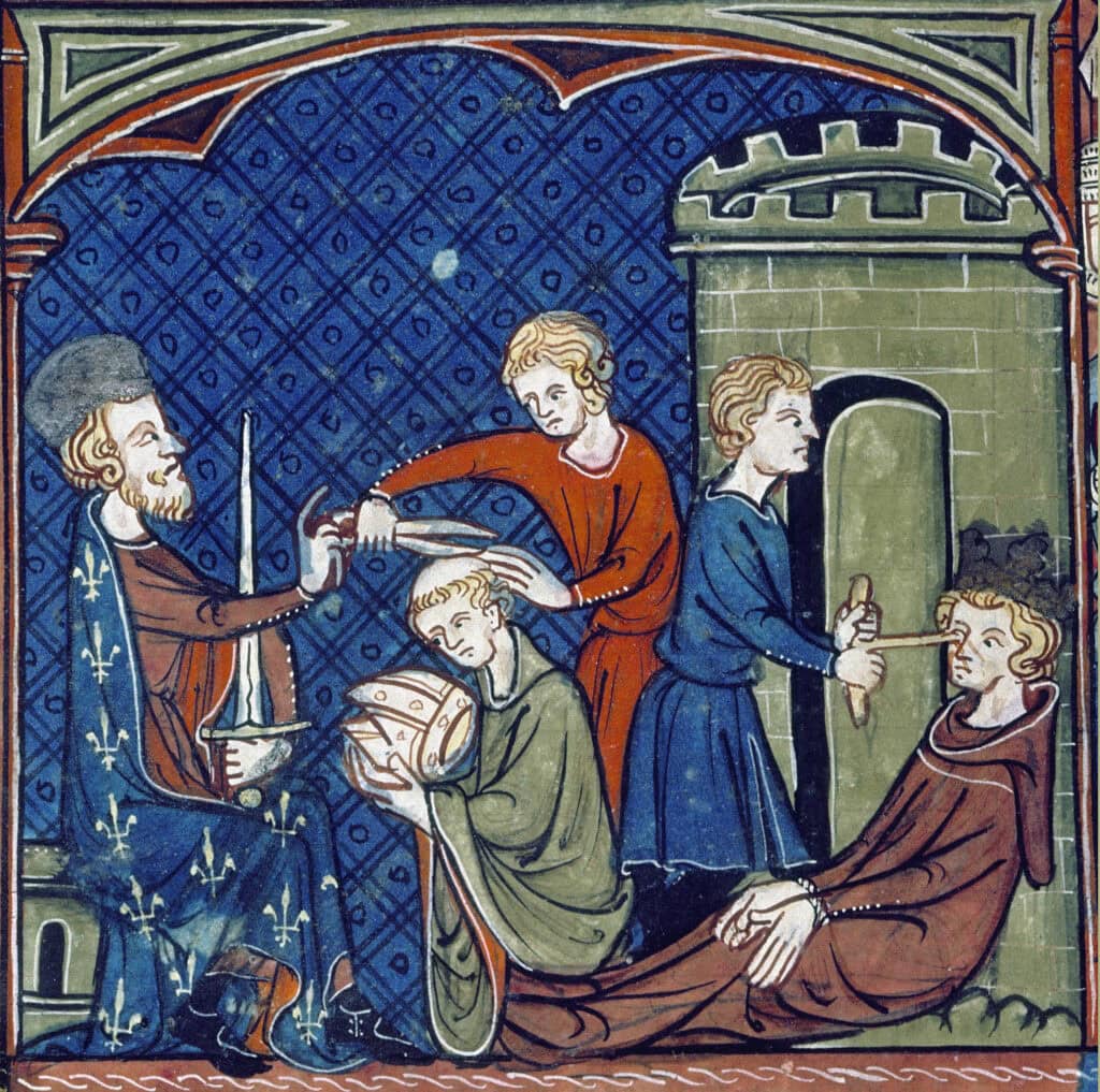 Lodewijk de Vrome laat de ogen van Bernhard van Italië uitsteken