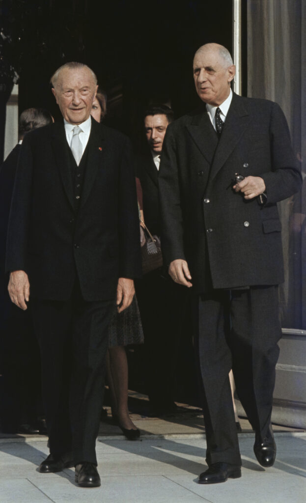 Adenauer en De Gaulle bij het Élysée-paleis