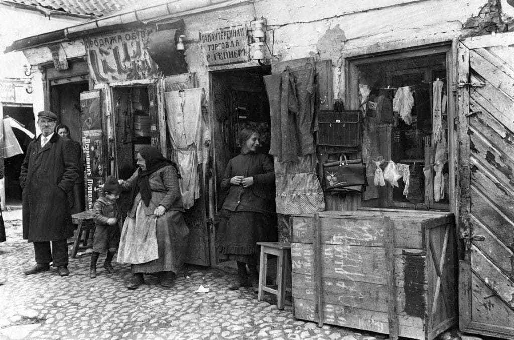Een winkelstraatje in Zamenhofs geboorteplaats Bialystok