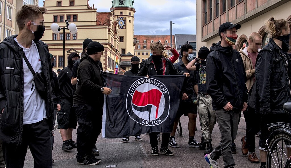 Demonstratie van antifa