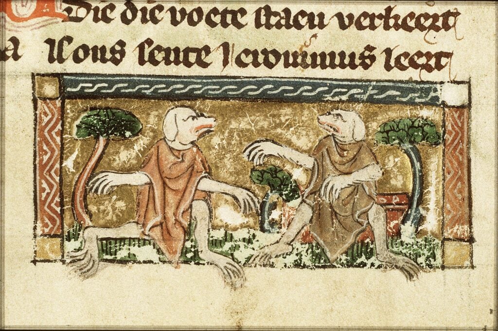 Mensen met een hondenkop.