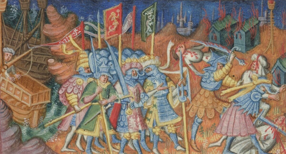 Ubbi en zijn broer Ivar de Beenloze vechten met christenen