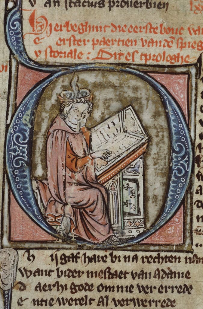 Van Maerlant in een initiaal