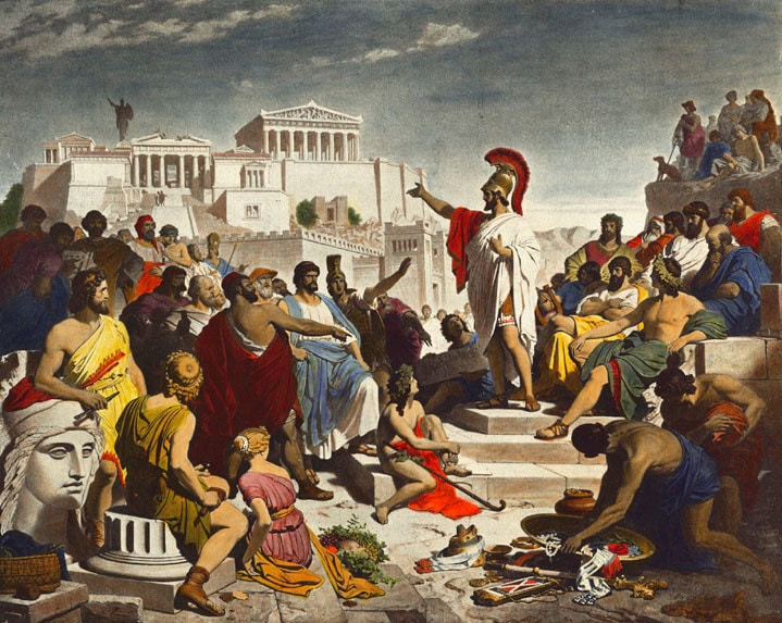 Pericles in Athene, schilderij door Philipp Foltz
