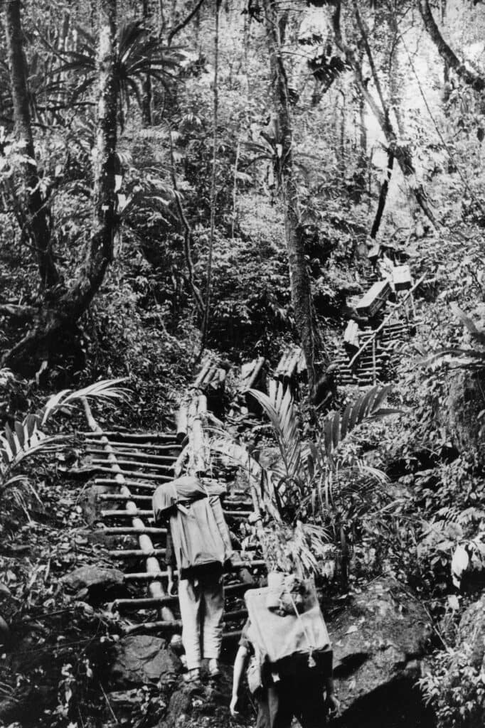 Bevoorrading voor de Vietnamoorlog in de jungle via Cambodja