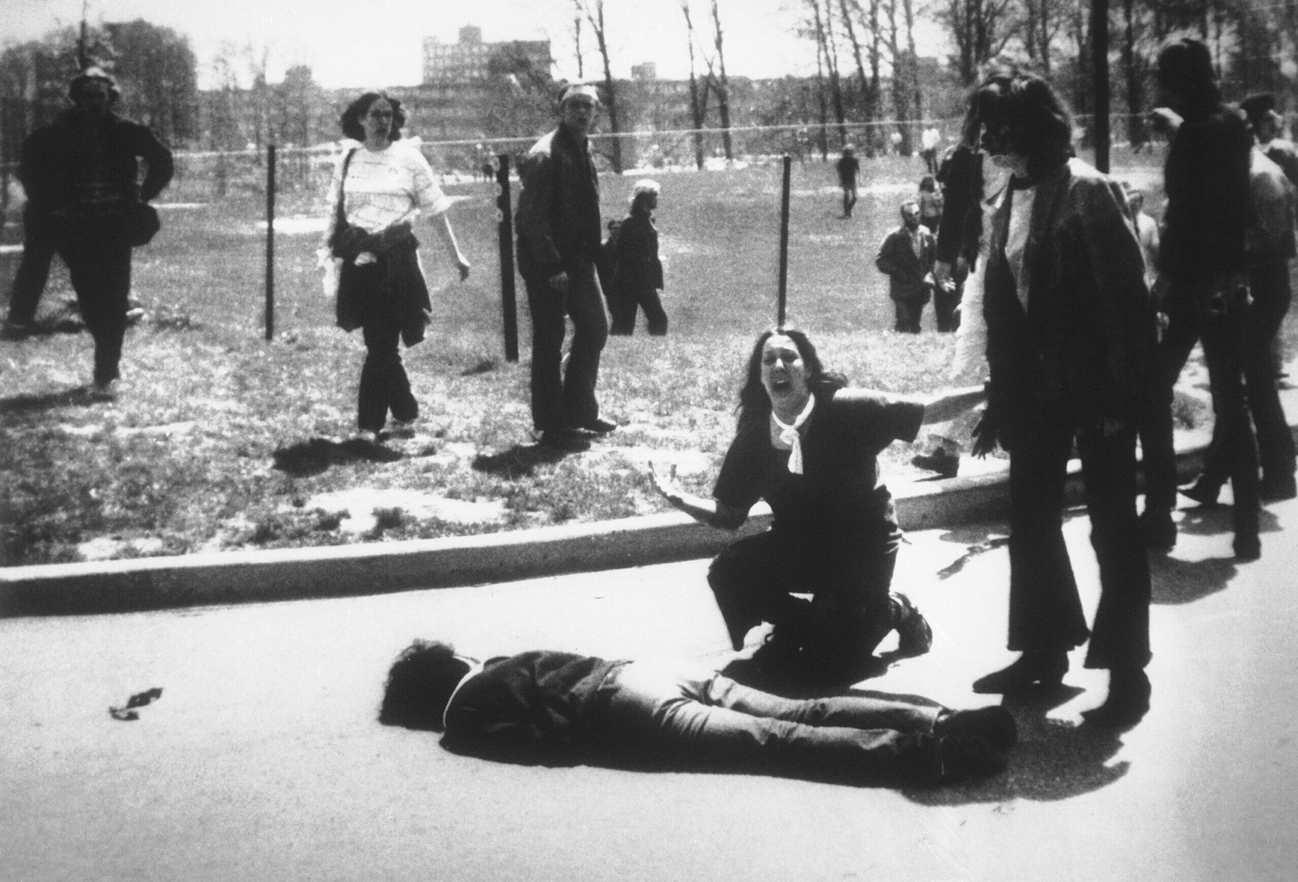 Dode studenten bij de Kent State Massacre