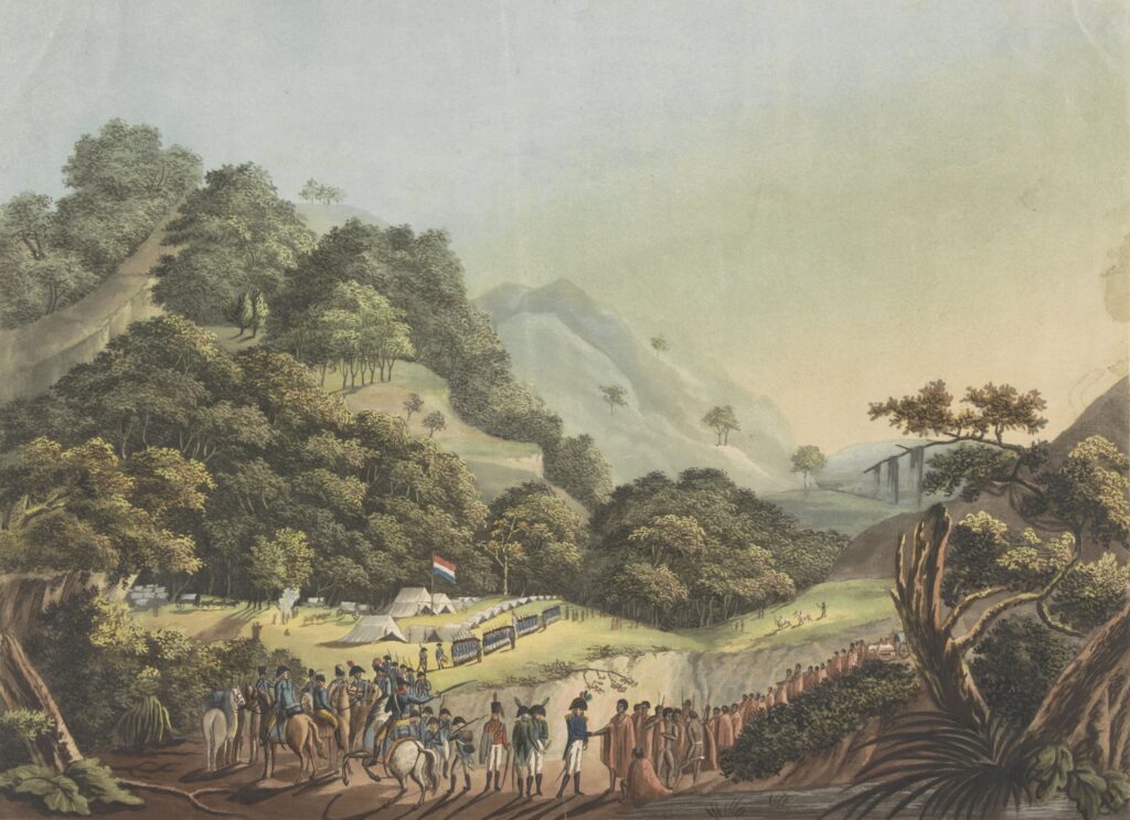 Ontmoeting tussen gouverneur-generaal Jan Willem Janssens en Xhosa-leider Gaika