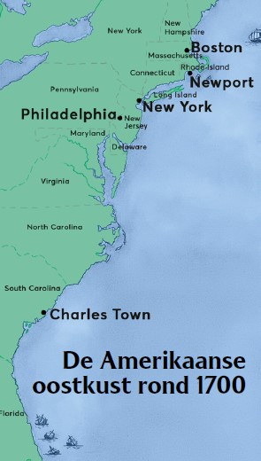 Amerikaanse ooskust rond 1700