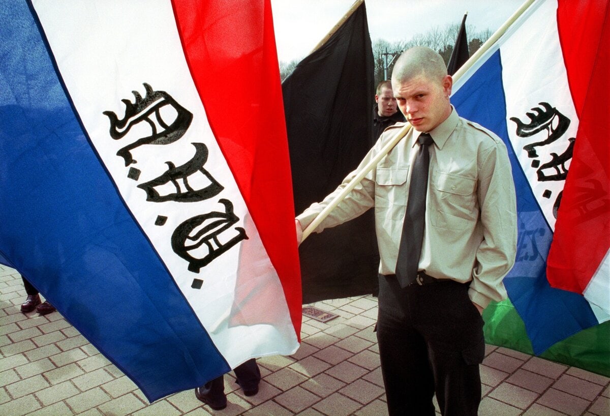 Een demonstratie van de Nederlandse Volks-Unie