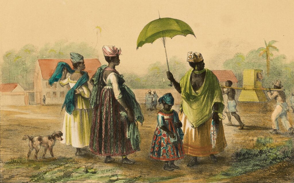 Een zieke slaaf wordt naar het hospitaal gebracht