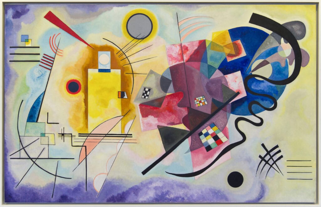 Geel-Rood-Blauw, schilderij door Wassily Kandinsky