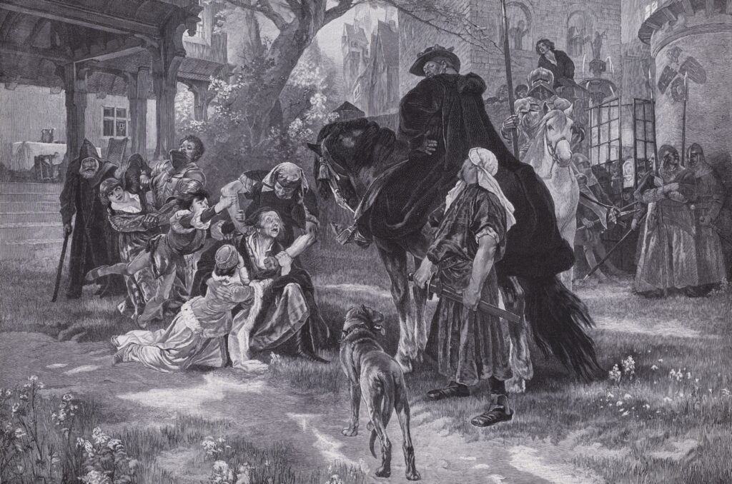 Koning Wenceslaus IV veroordeelt een willekeurige man in Praag ter dood