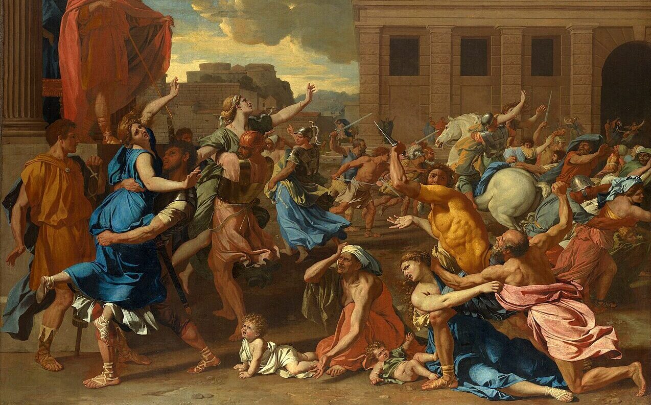 De Sabijnse maagdenroof, zeventiende-eeuws schilderij van Nicolas Poussin