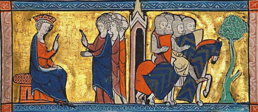 Koning Boudewijn II in conclaaf met Tempeliers