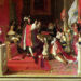 Koning Filips V van Spanje benoemt de Engelsman James FitzJames, hertog van Berwick, tot ridder in de Orde van het Gulden Vlies. Schilderij door Jean-Auguste-Dominique Ingres, 1818.