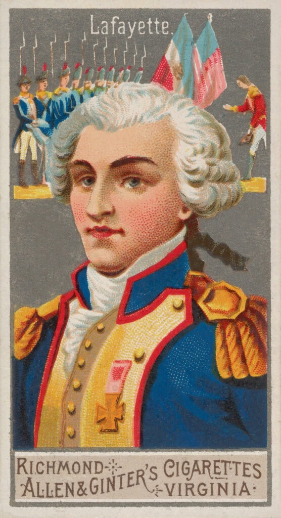 Lafayette op een verzamelkaart van een sigarettenmerk