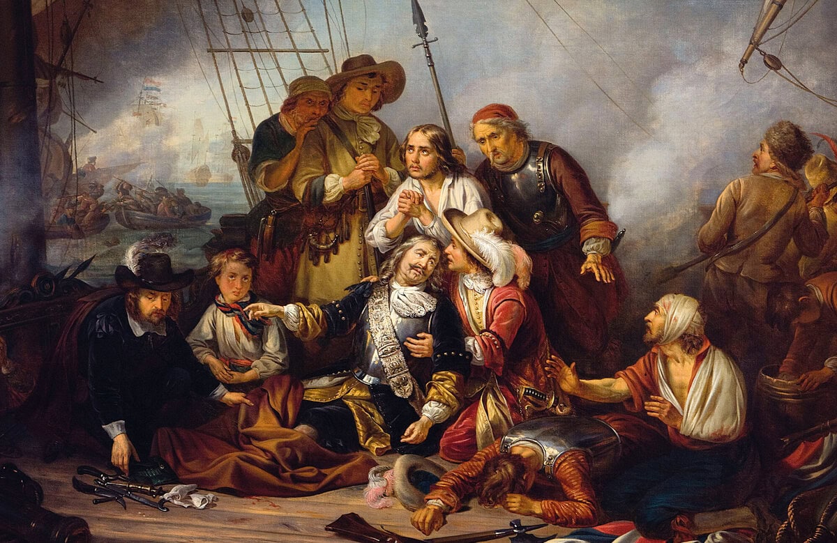 Michiel de Ruyter sterft op zee.