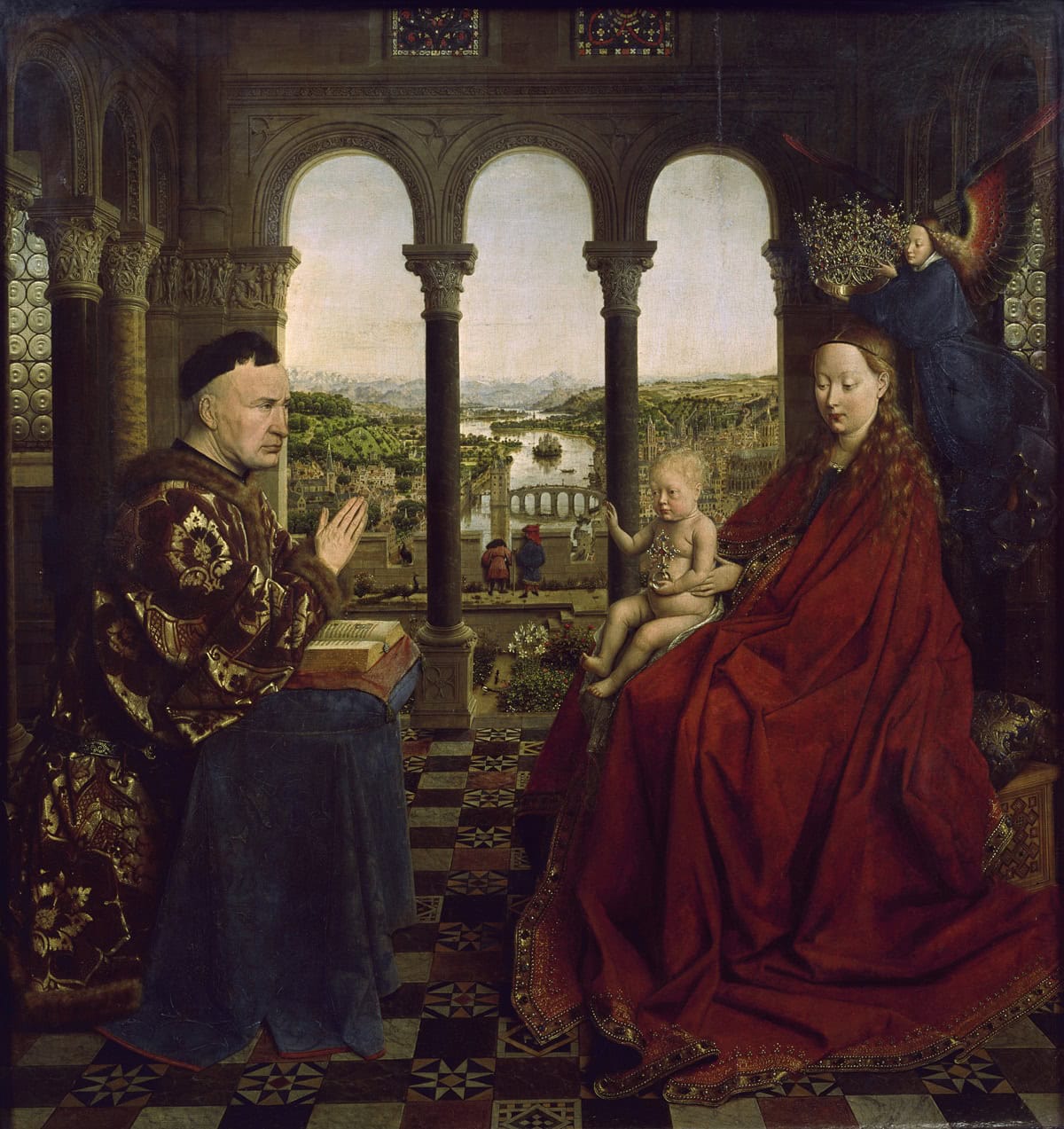 De Maagd van kanselier Rolin, door Jan van Eyck, circa 1435. 