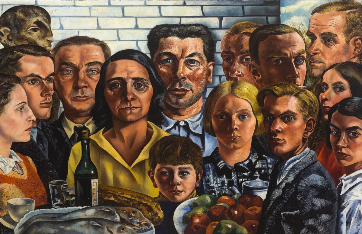 Maaltijd der vrienden (1935) door Charley Toorop
