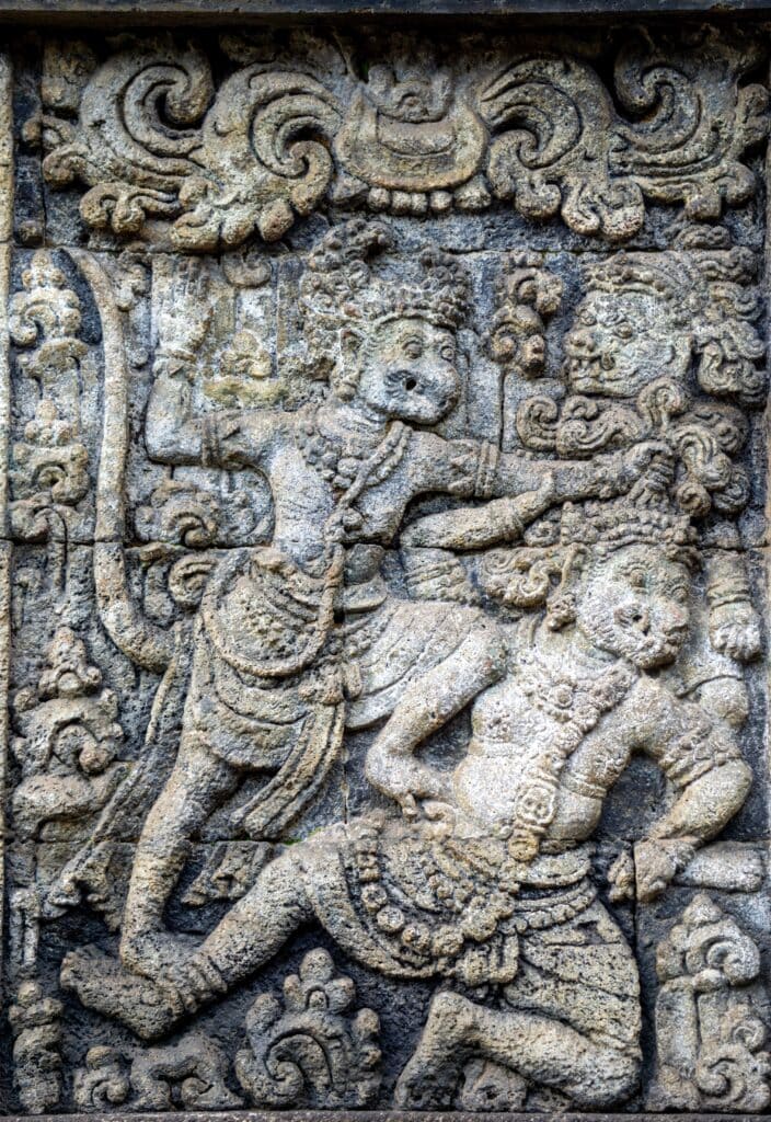Rëlief op de muren van de tempel Candi Panataran