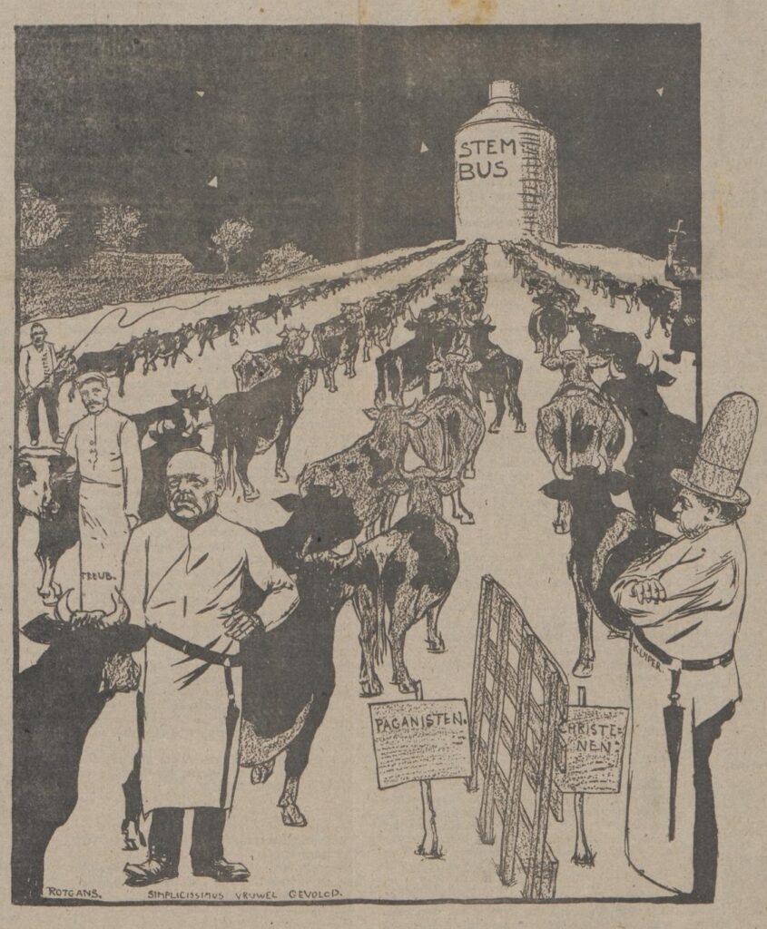 Spotprent in De Vrije Socialist