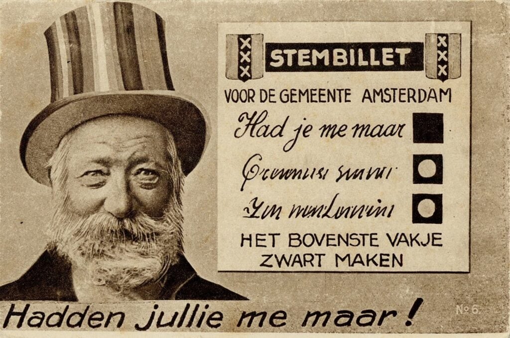 Verkiezingsposter met Had-je-me-maar