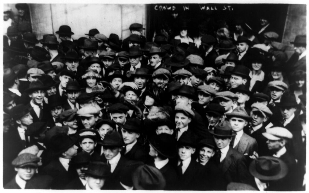 Curb Brokers in Wall Street in 1920