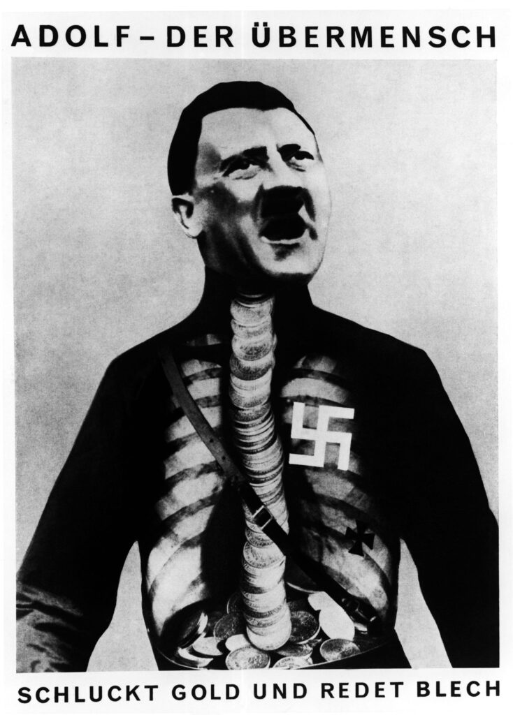 De getructe foto van Hitler door John Heartfield