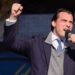 FvD-voorman Thierry Baudet houdt een toespraak bij een protest van Farmers Defence Force