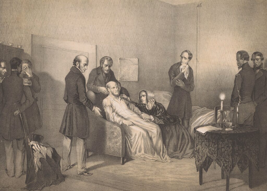 Het sterfbed van koning Willem II, 1849.