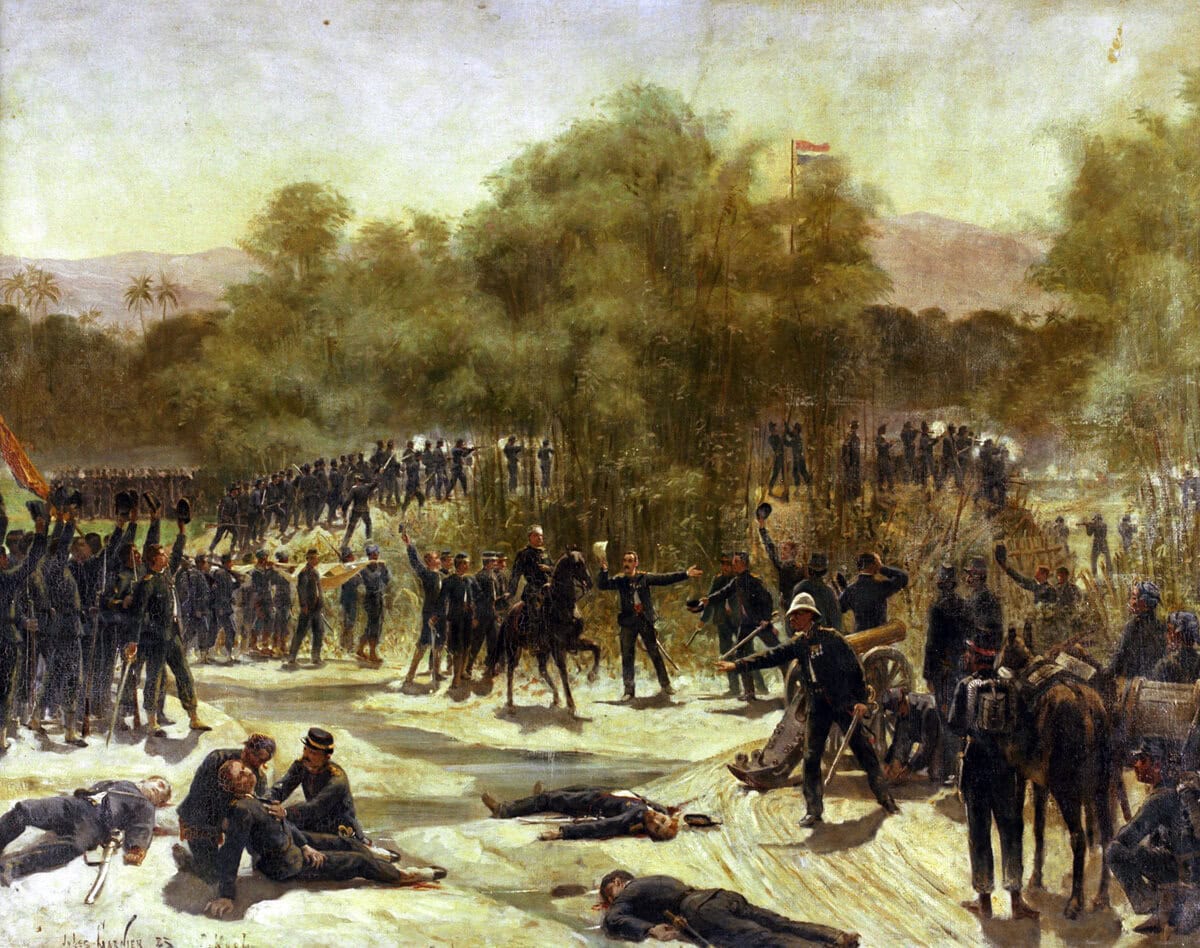 Karel van der Heijden (te paard) keert met één oog terug bij zijn troepen