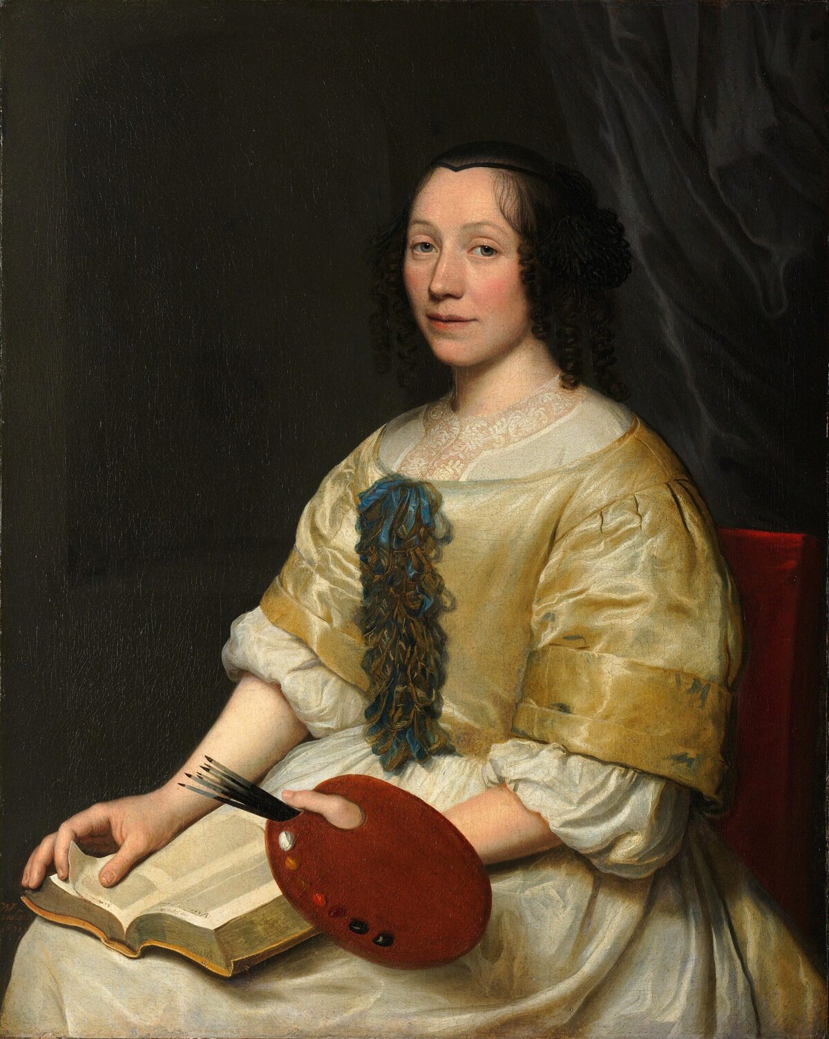 Portret van bloemschilder Maria van Oosterwijck