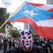 Puerto Ricaan demonstreert in de hoofdstad San Juan