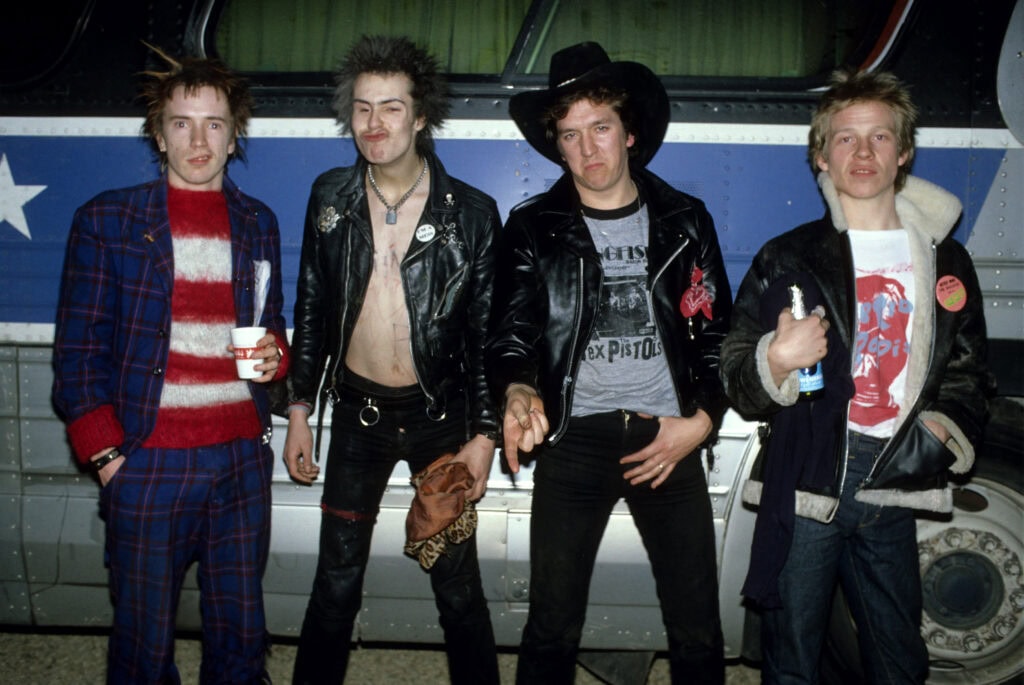 The Sex Pistols: Johnny Rotten, Sid Vicious, Steve Jones en Paul Cook